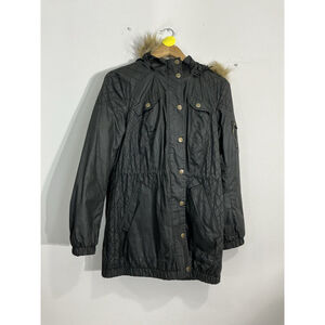 Womans Be Boundless Large Black Lined Hooded Coat